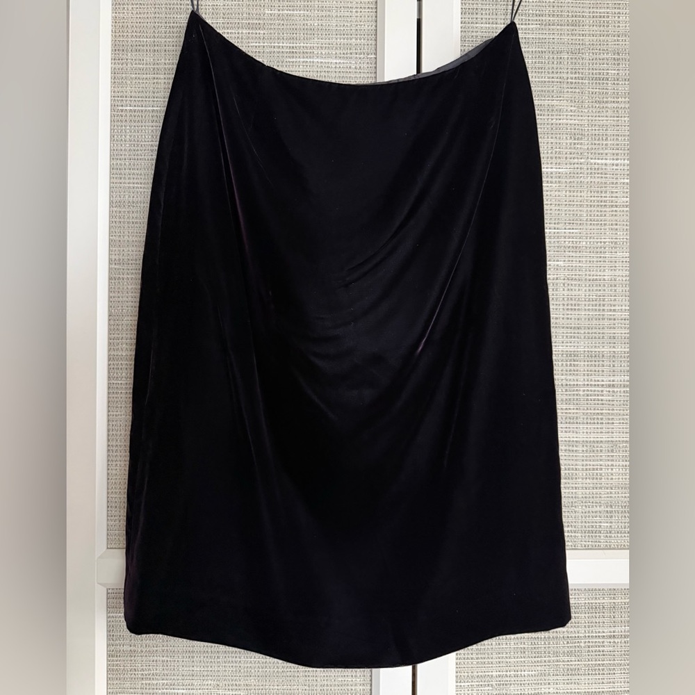 Jil Sander Silk-Lined Velvet Skirt IT 42 Aubergine Minimalist